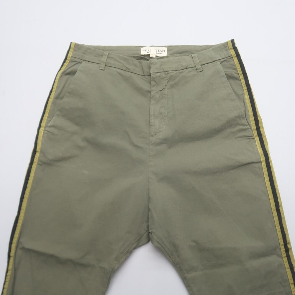 Nili Lotan Paris Pants with Tape Trim Green Size 2 - Picture 5 of 14